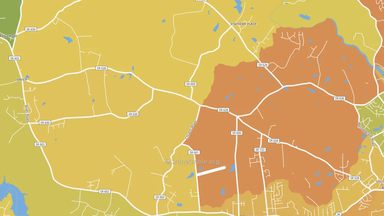 Matoaca, VA Map of Vehicle Theft Rates