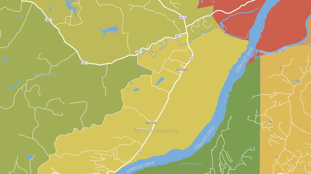 Matson, MO Map of Vehicle Theft Rates