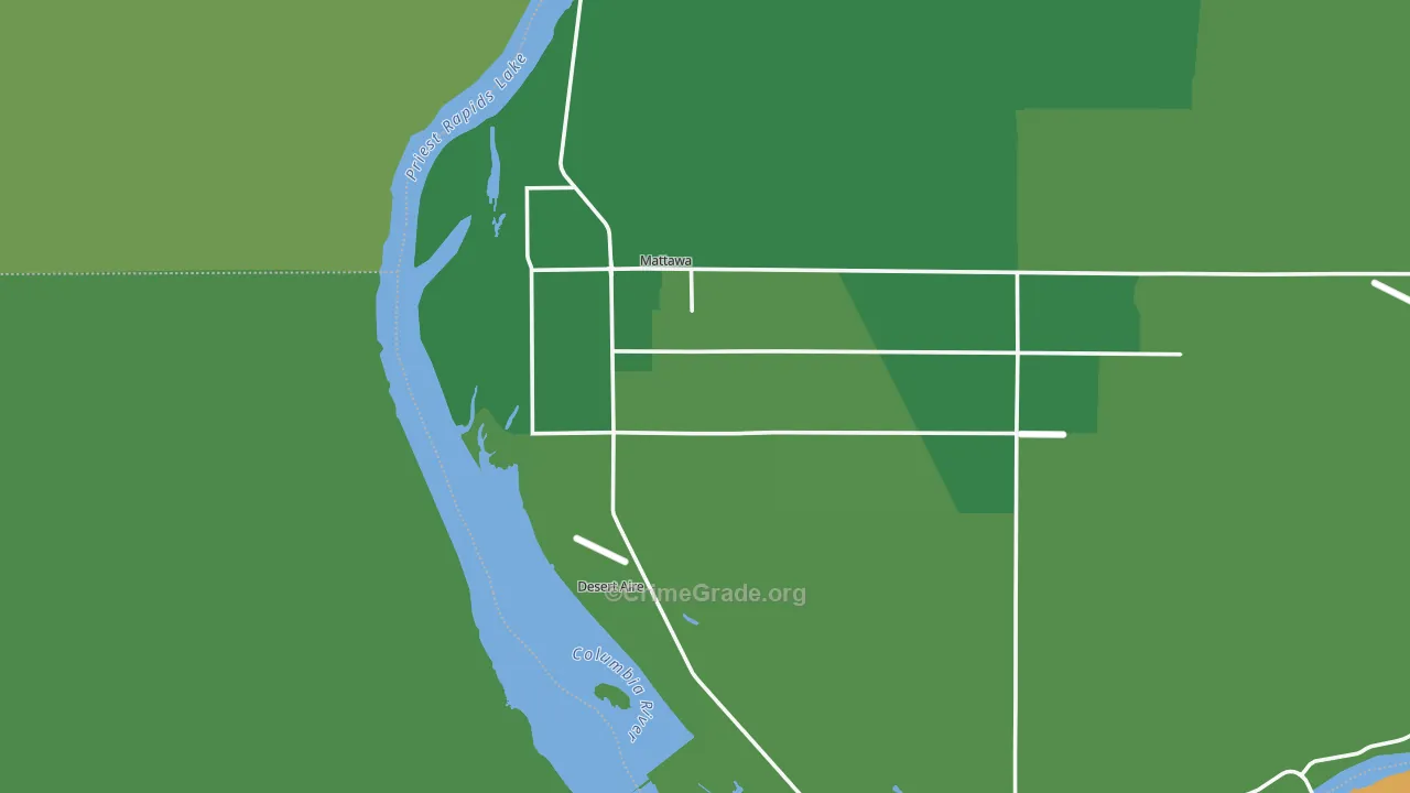 Mattawa, WA Map of Vehicle Theft Rates