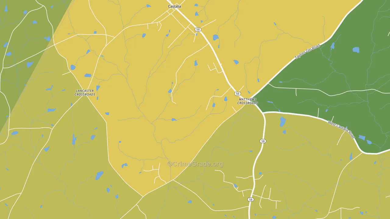 Matthews Crossroads, NC Map of Vehicle Theft Rates