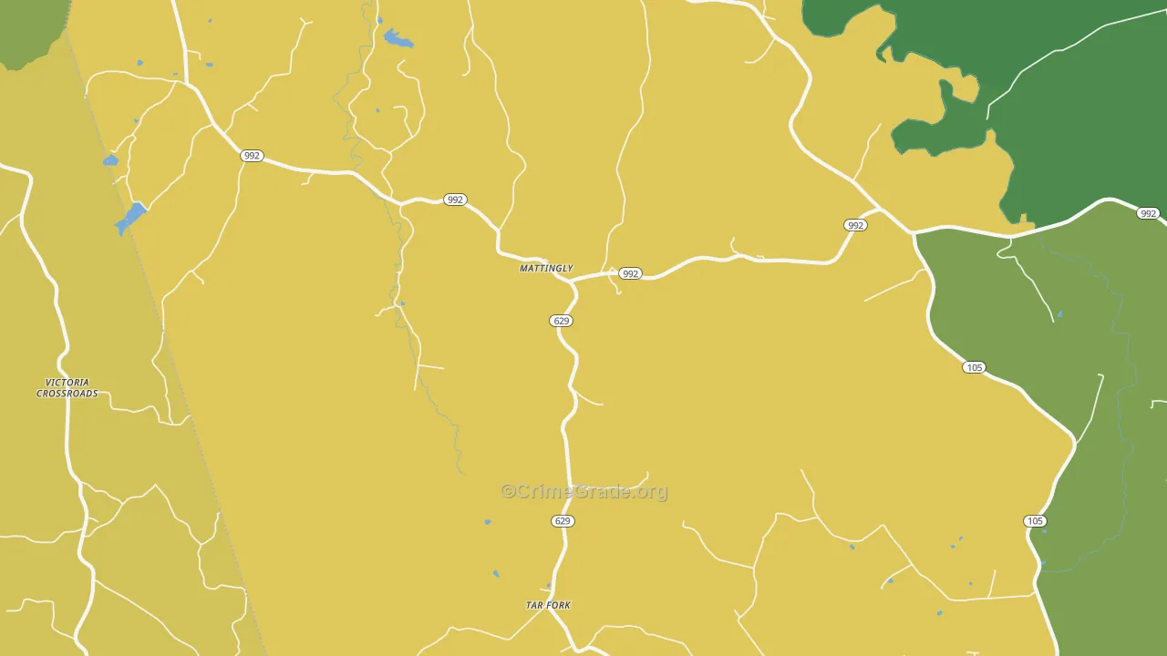 Mattingly, KY Map of Vehicle Theft Rates