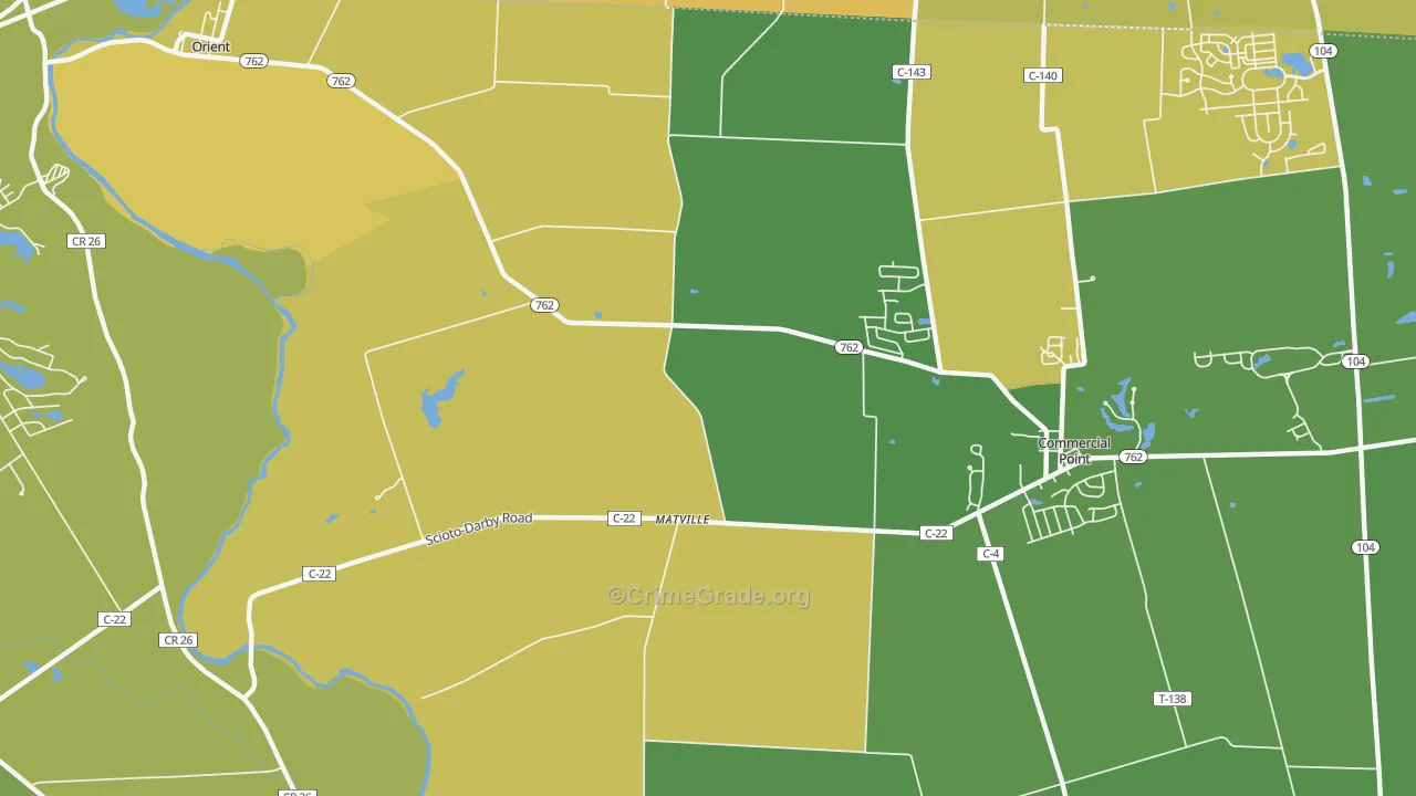 Matville, OH Map of Vehicle Theft Rates