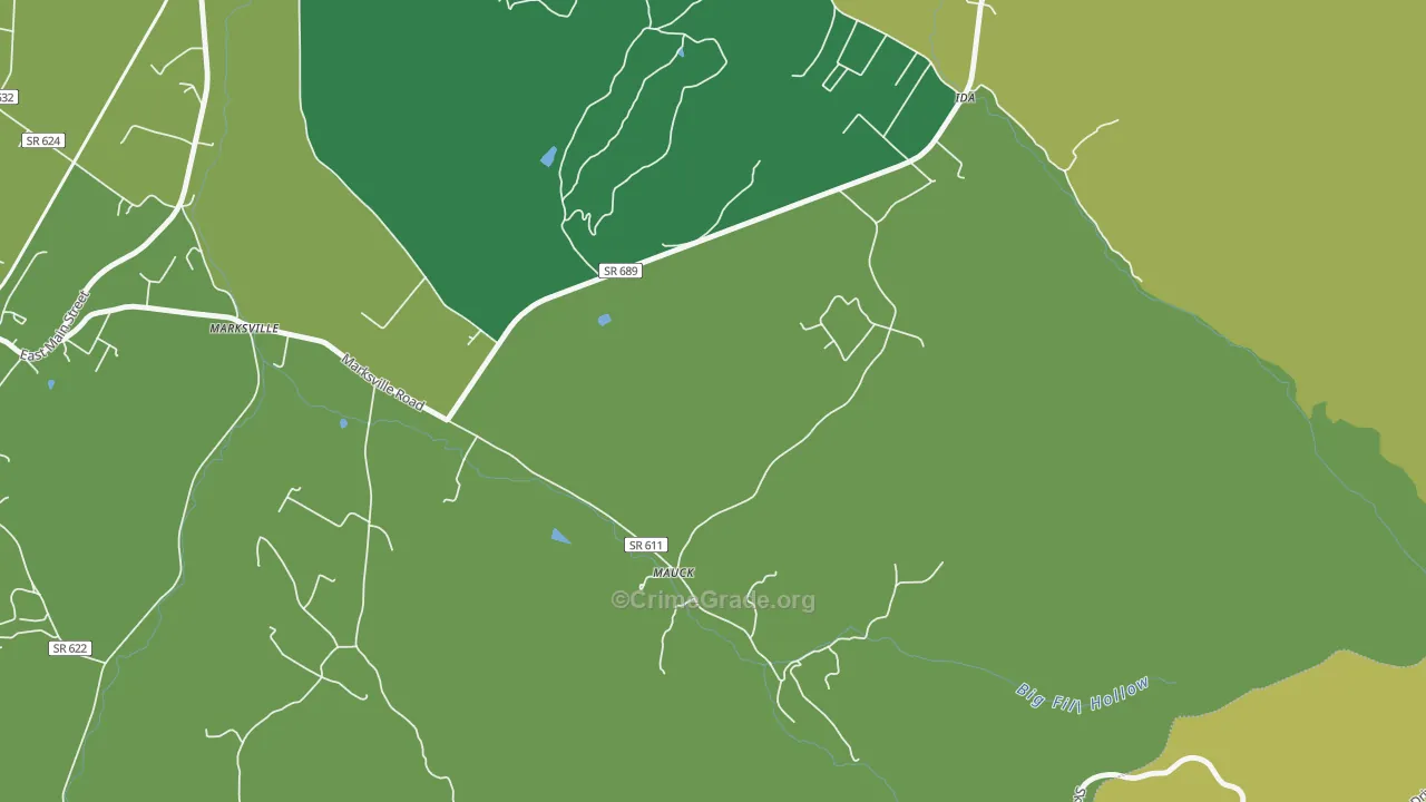 Mauck, VA Map of Vehicle Theft Rates