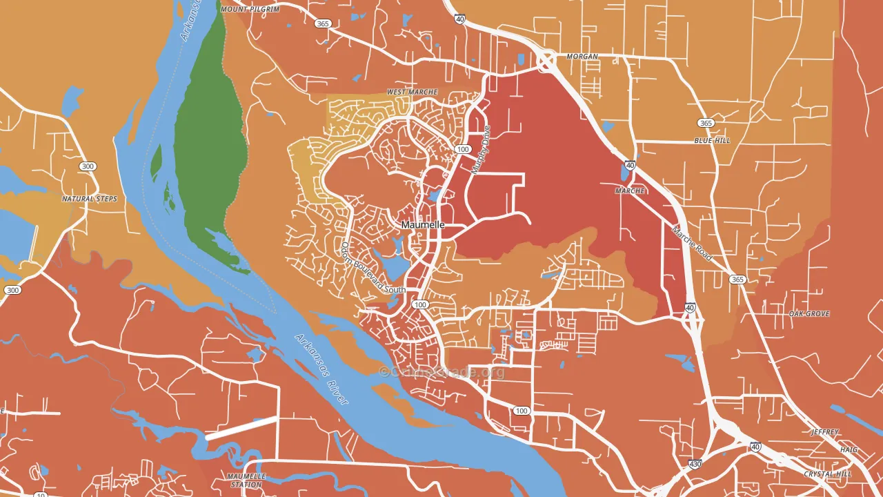 Maumelle, AR Map of Vehicle Theft Rates