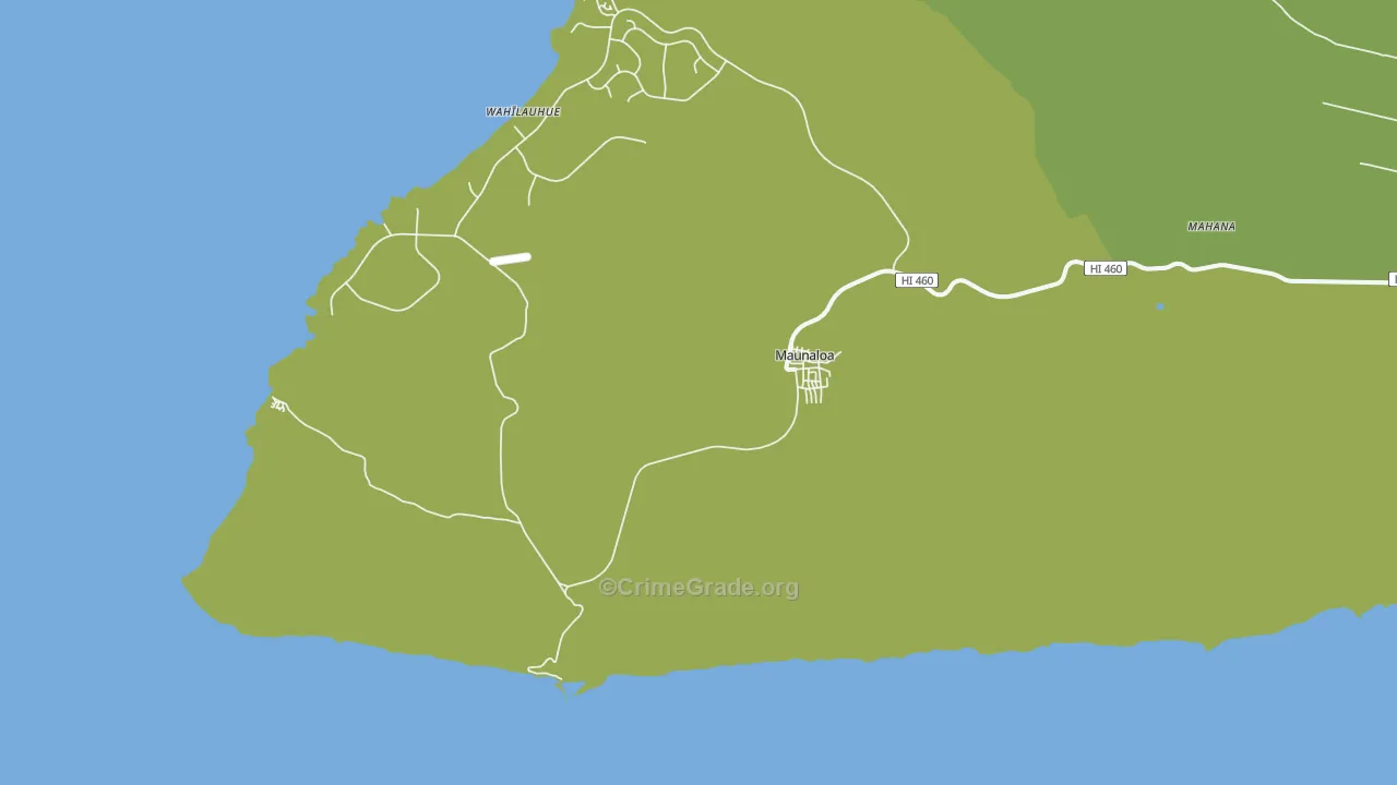 Mauna Loa, HI Map of Vehicle Theft Rates