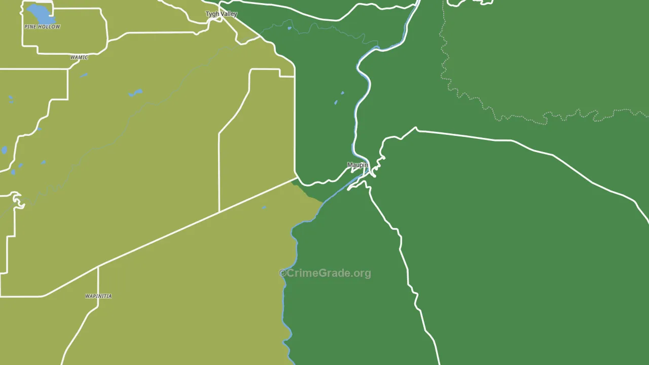 Maupin, OR Map of Vehicle Theft Rates