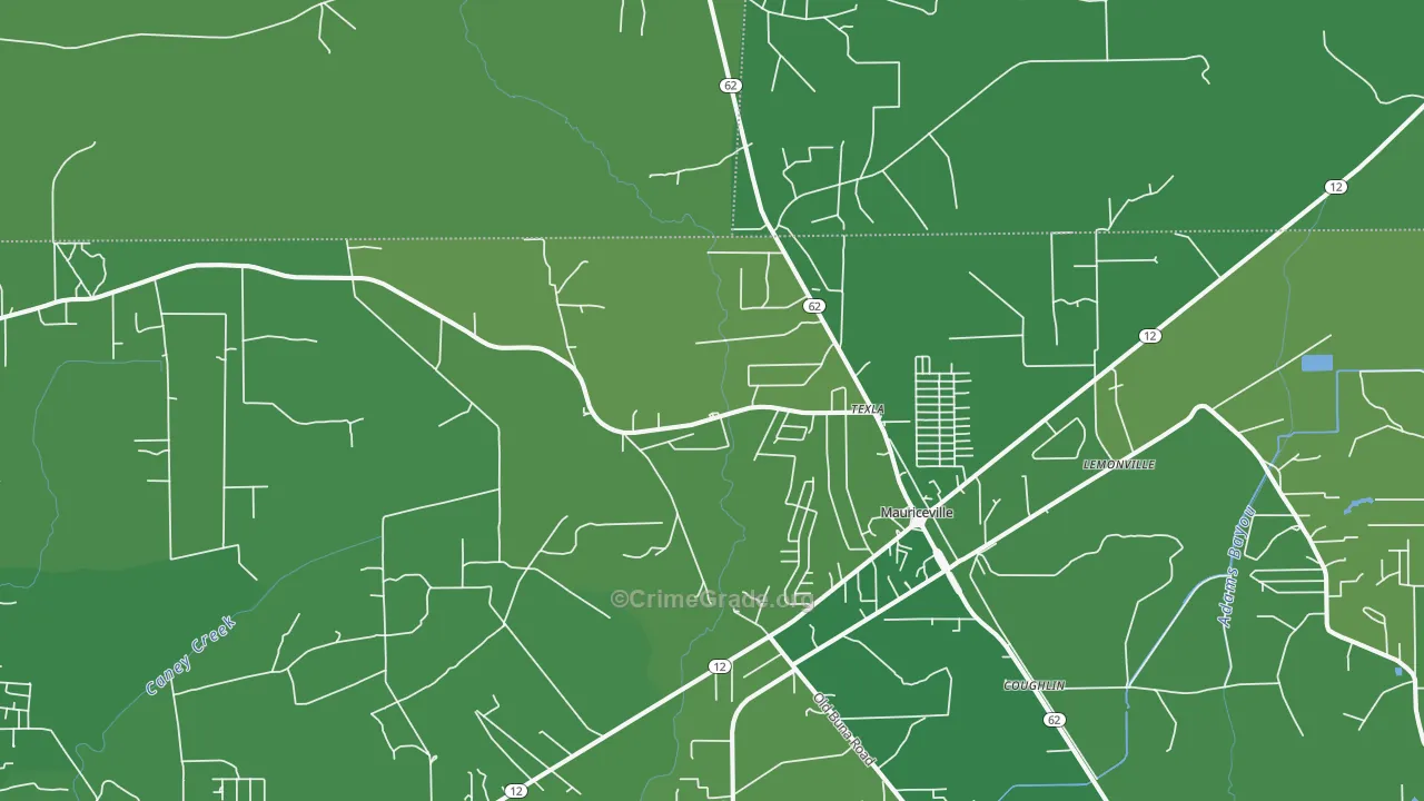 Mauriceville, TX Map of Vehicle Theft Rates