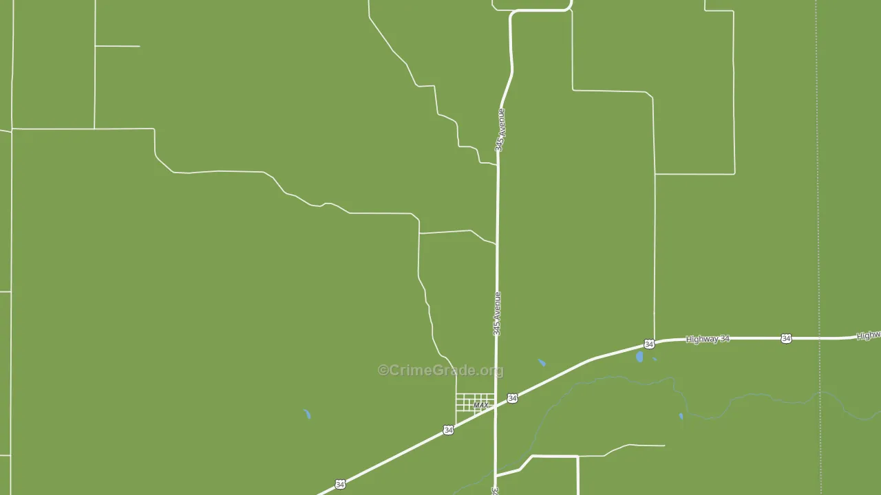 Max, NE Map of Vehicle Theft Rates