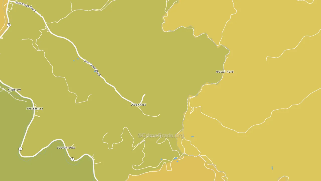 Maxine, WV Map of Vehicle Theft Rates