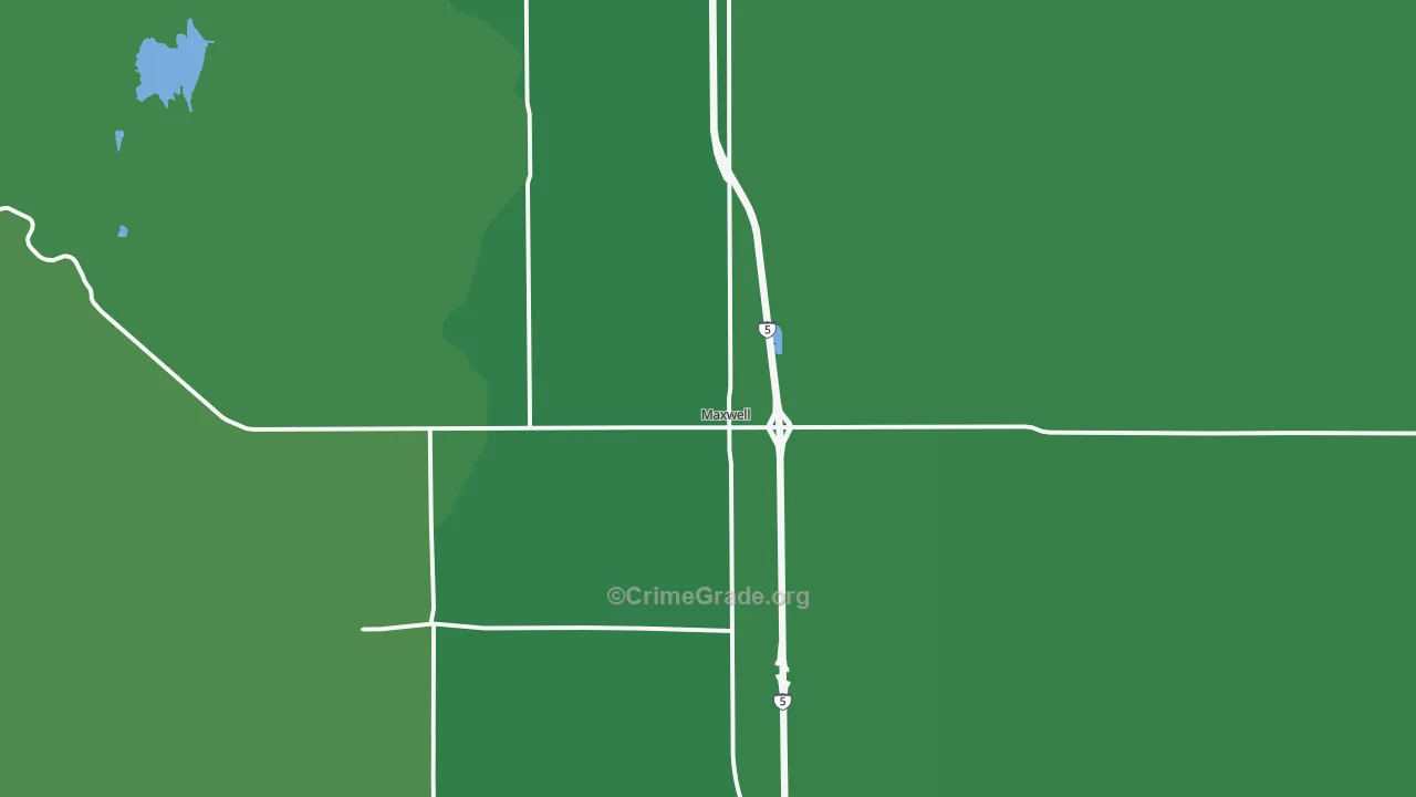 Maxwell, CA Map of Vehicle Theft Rates
