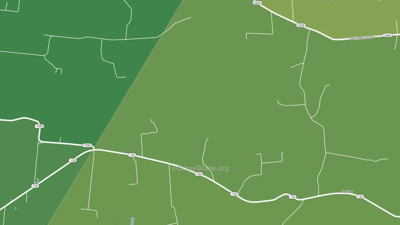 Maxwell, KY Map of Vehicle Theft Rates