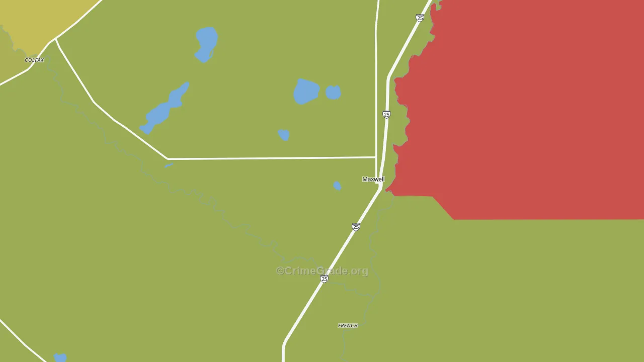 Maxwell, NM Map of Vehicle Theft Rates
