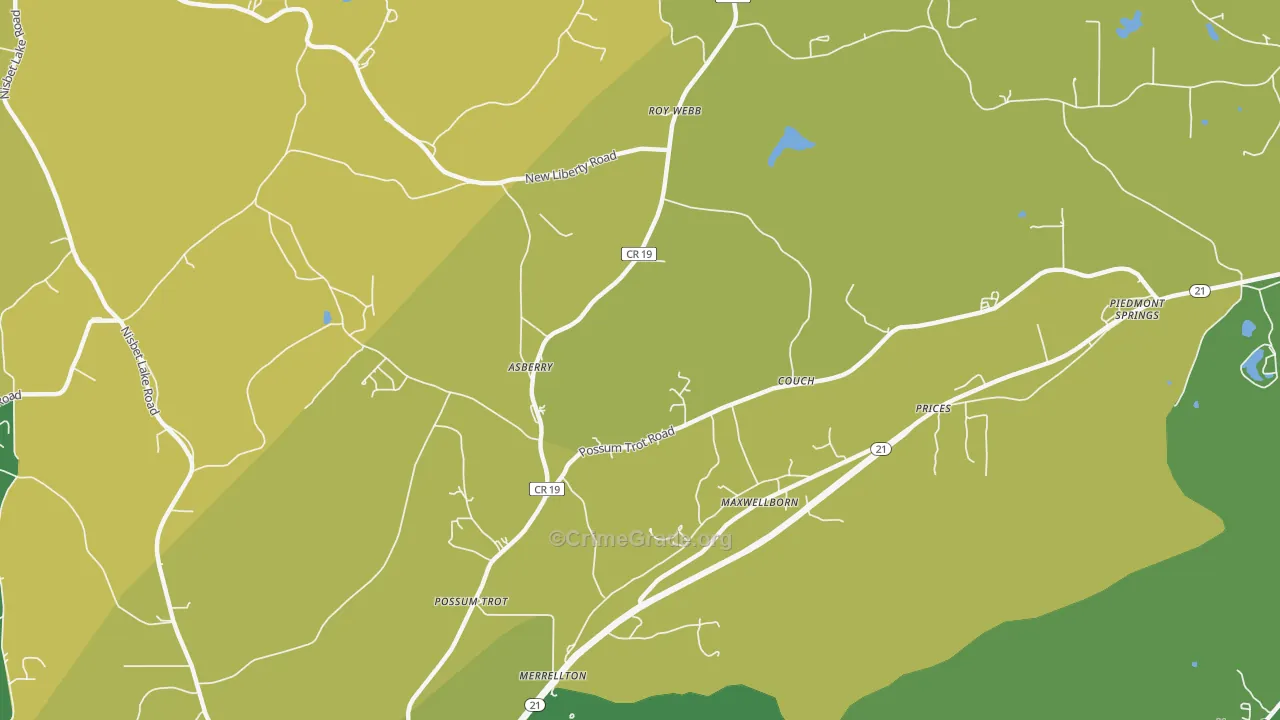 Maxwellborn, AL Map of Vehicle Theft Rates