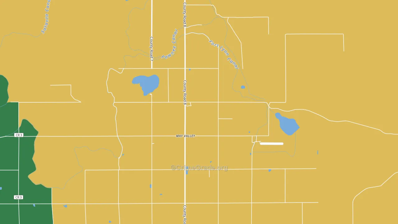 May Valley, CO Map of Vehicle Theft Rates