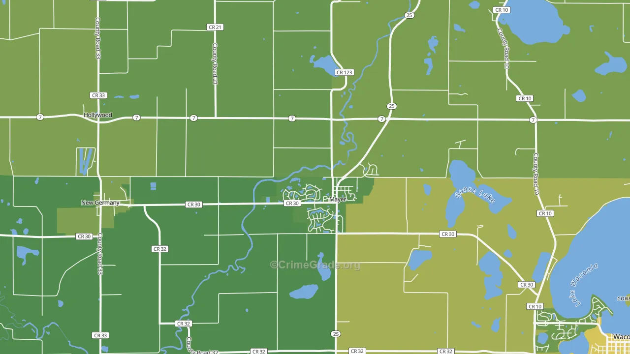 Mayer, MN Map of Vehicle Theft Rates