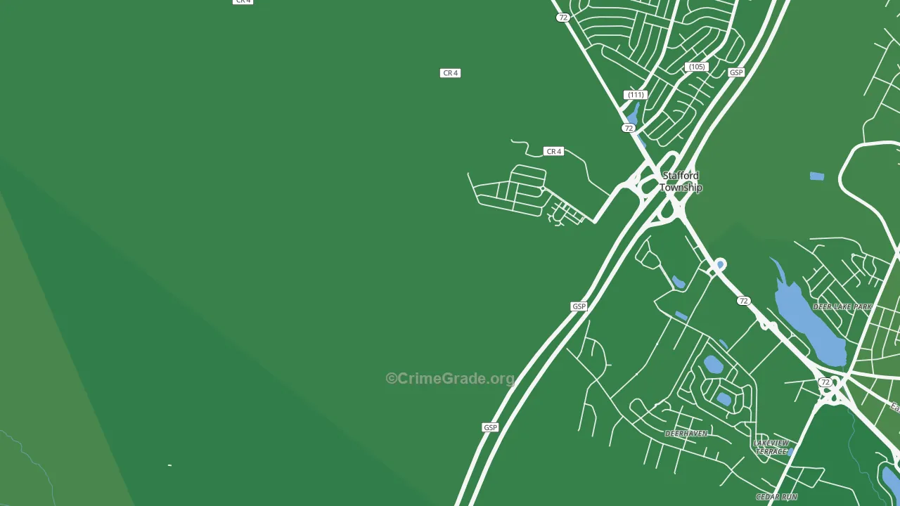 Mayetta, NJ Map of Vehicle Theft Rates