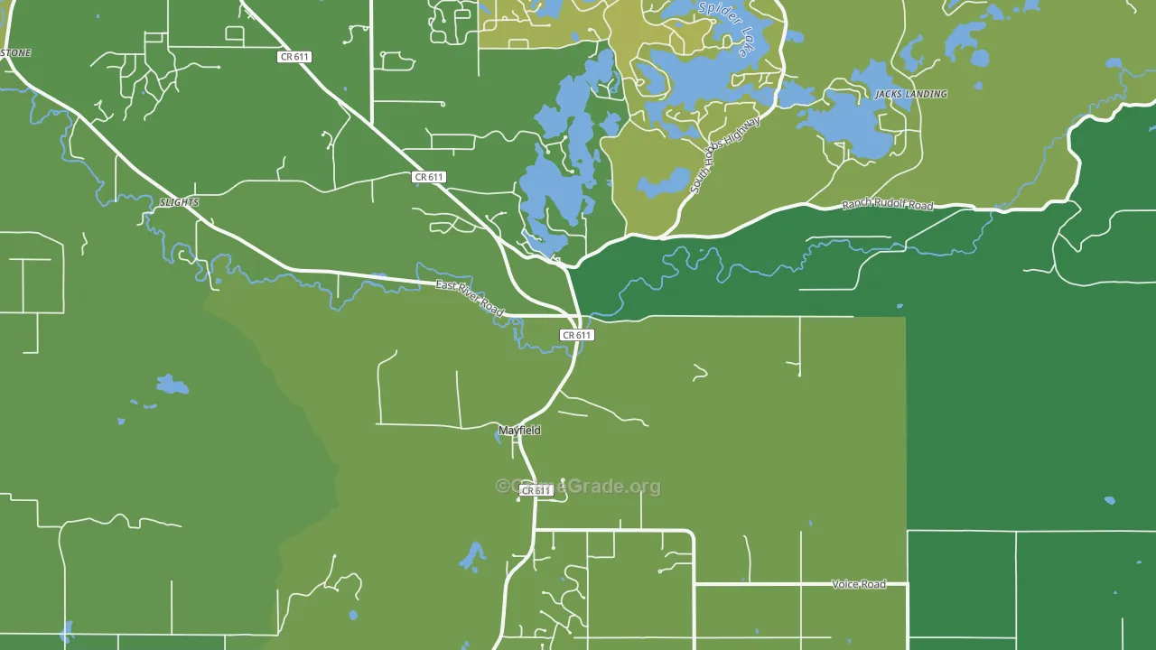 Mayfield, MI Map of Vehicle Theft Rates