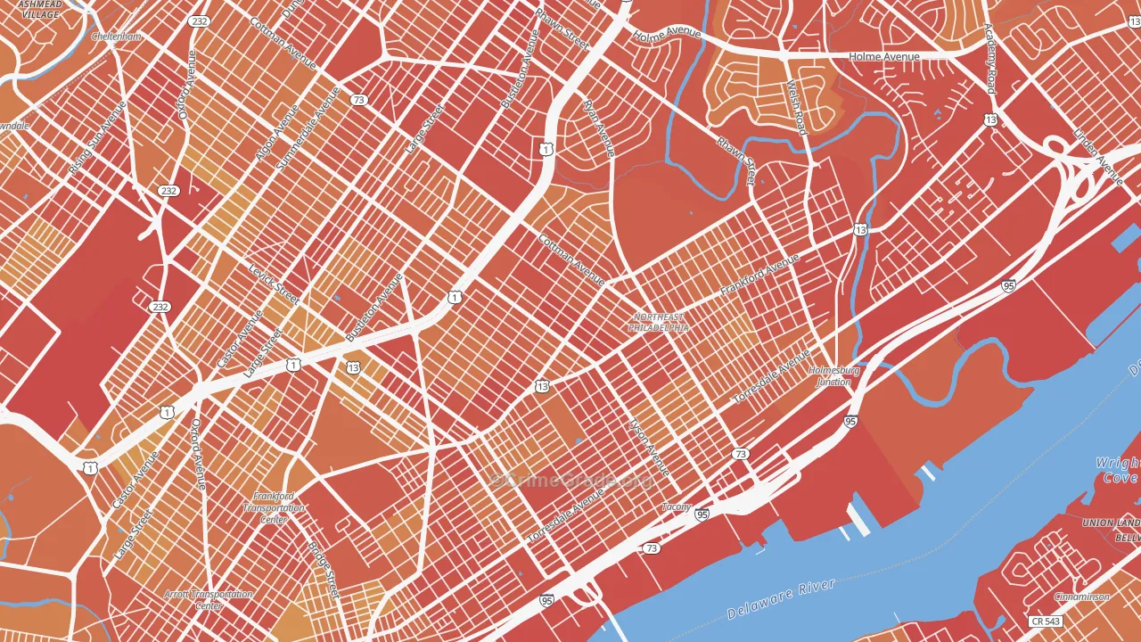 Mayfield, Philadelphia, PA Map of Vehicle Theft Rates