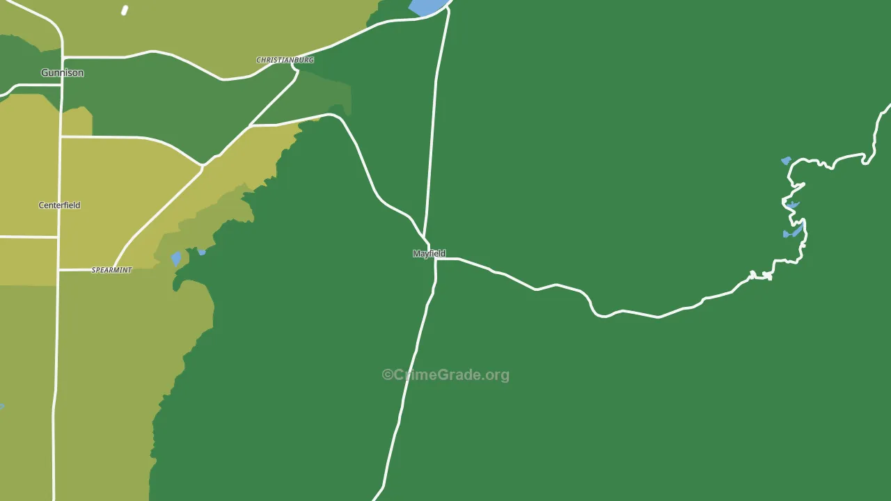 Mayfield, UT Map of Vehicle Theft Rates