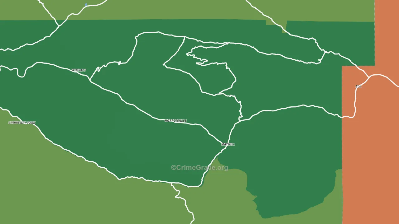 Mayhill, NM Map of Vehicle Theft Rates