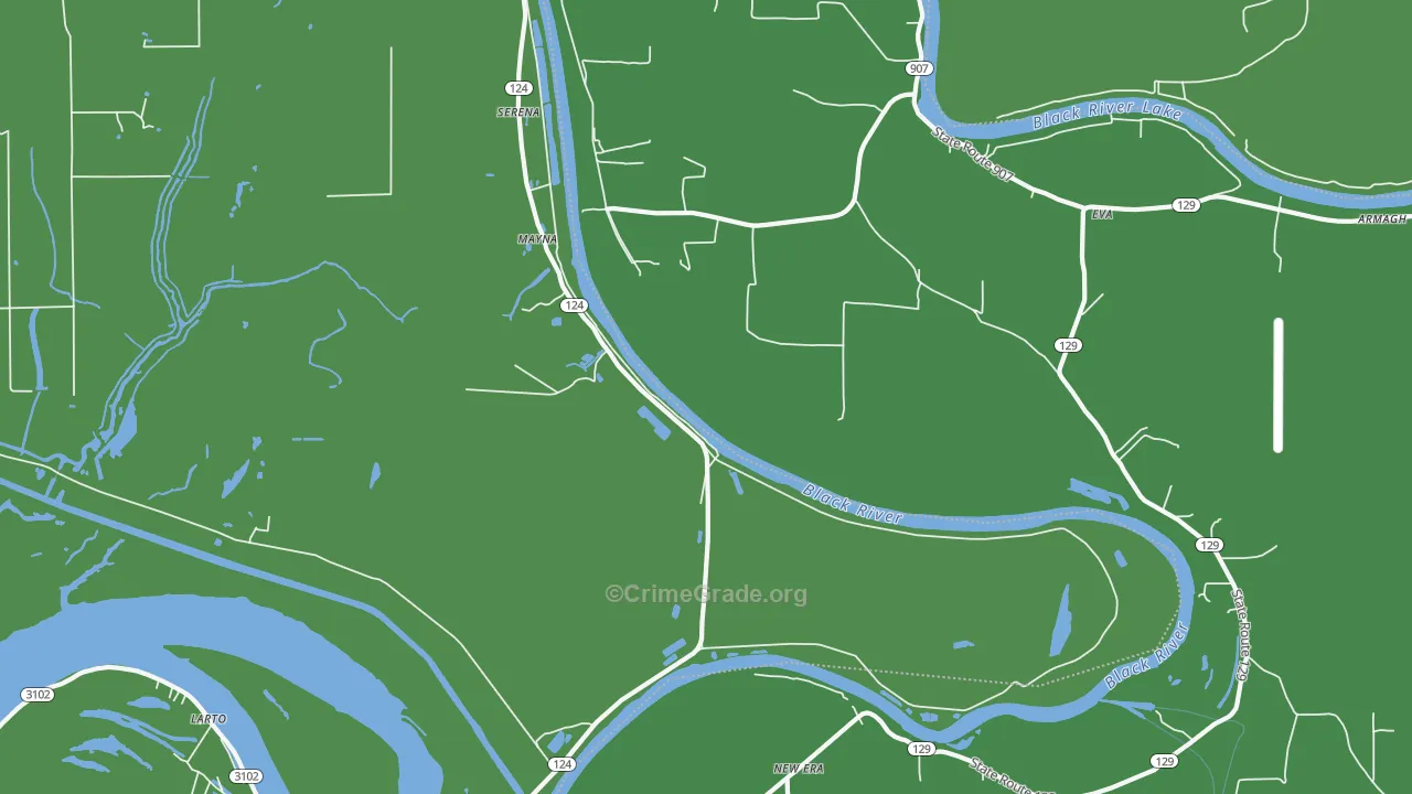 Mayna, LA Map of Vehicle Theft Rates