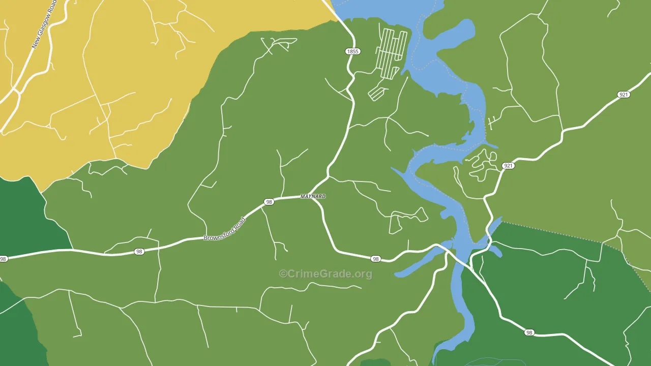 Maynard, KY Map of Vehicle Theft Rates