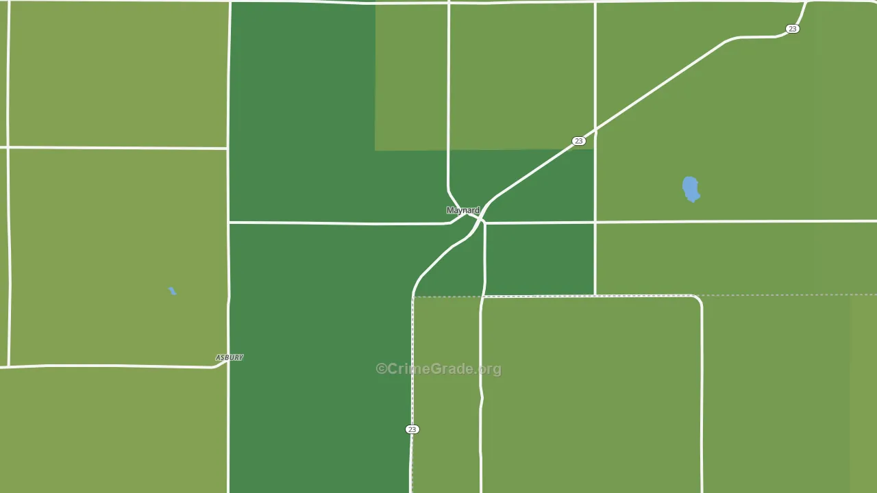 Maynard, MN Map of Vehicle Theft Rates