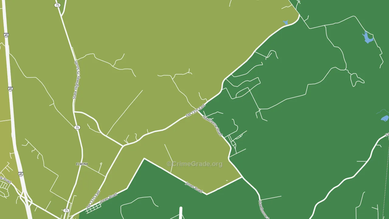 Maynard, TX Map of Vehicle Theft Rates