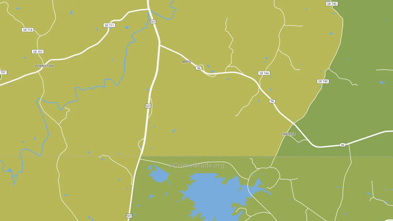 Mayo, VA Map of Vehicle Theft Rates