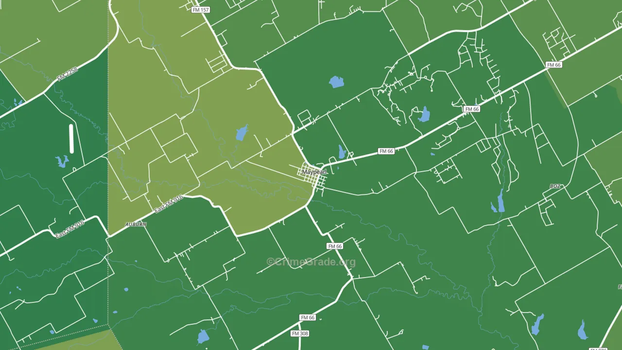 Maypearl, TX Map of Vehicle Theft Rates
