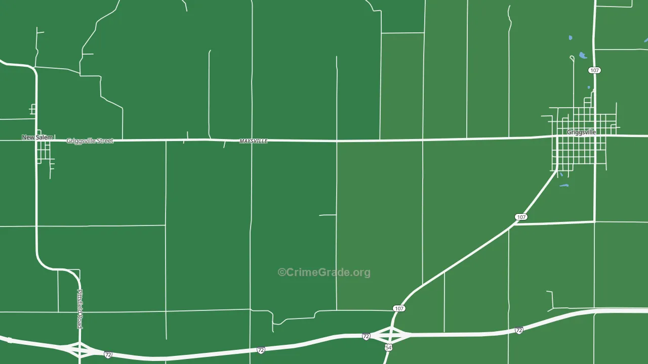 Maysville, IL Map of Vehicle Theft Rates