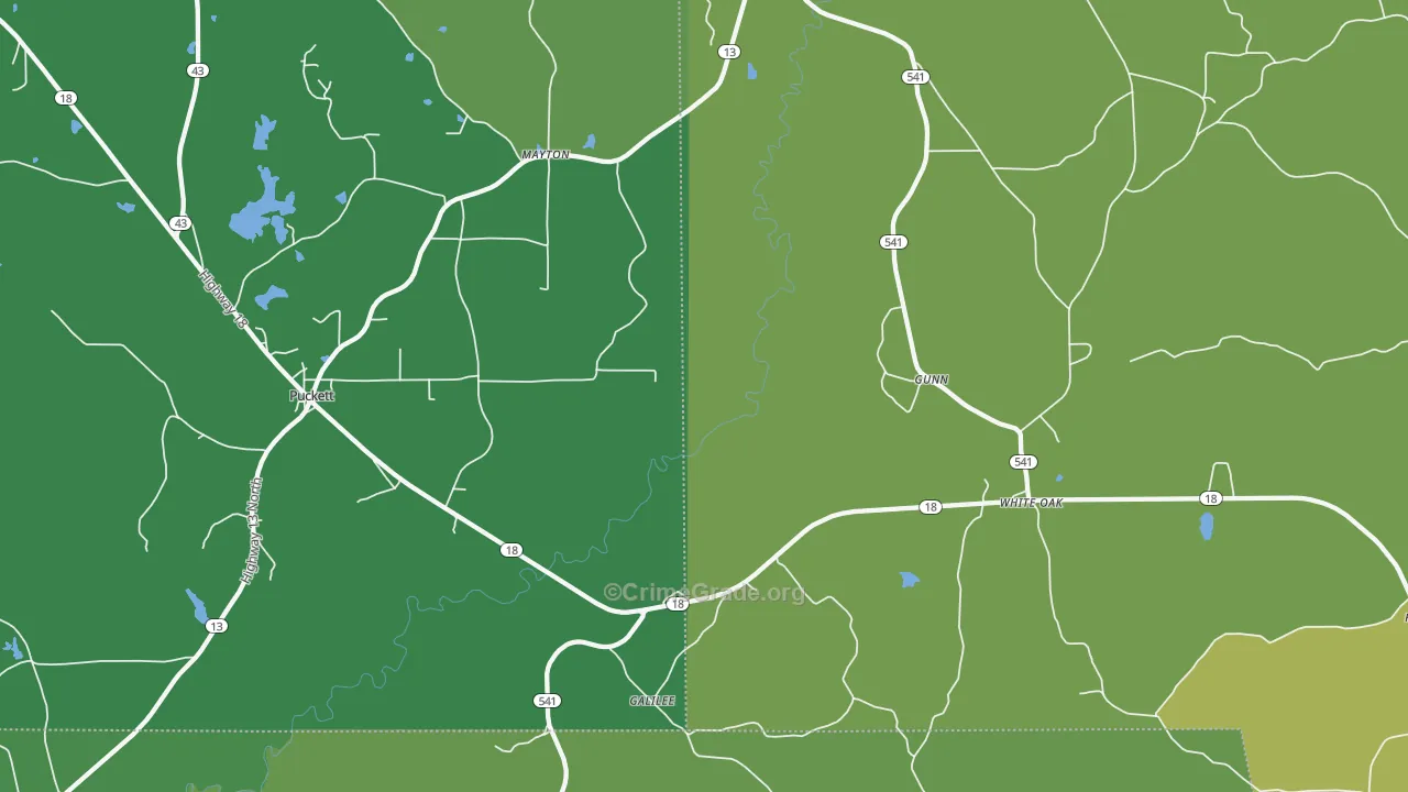 Mayton, MS Map of Vehicle Theft Rates