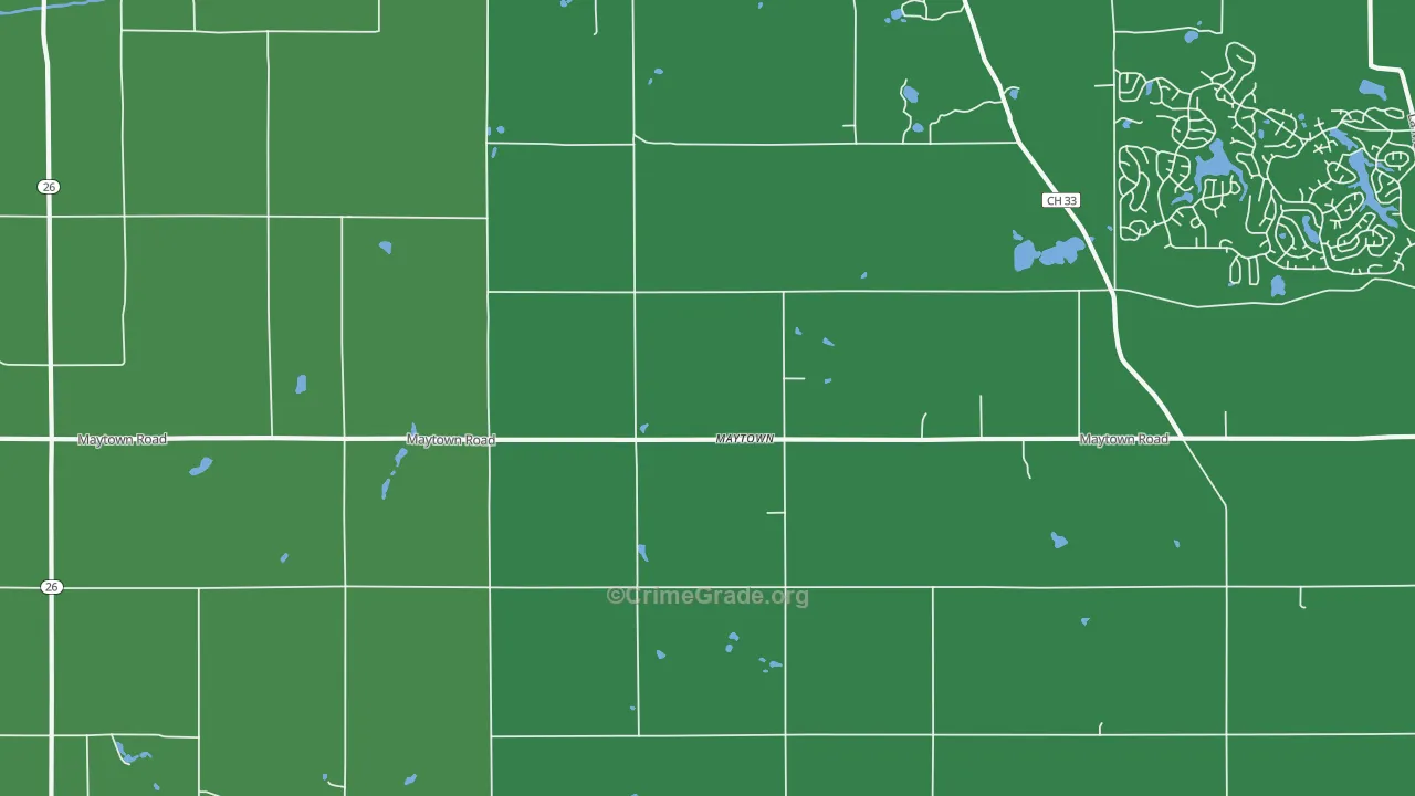 Maytown, IL Map of Vehicle Theft Rates