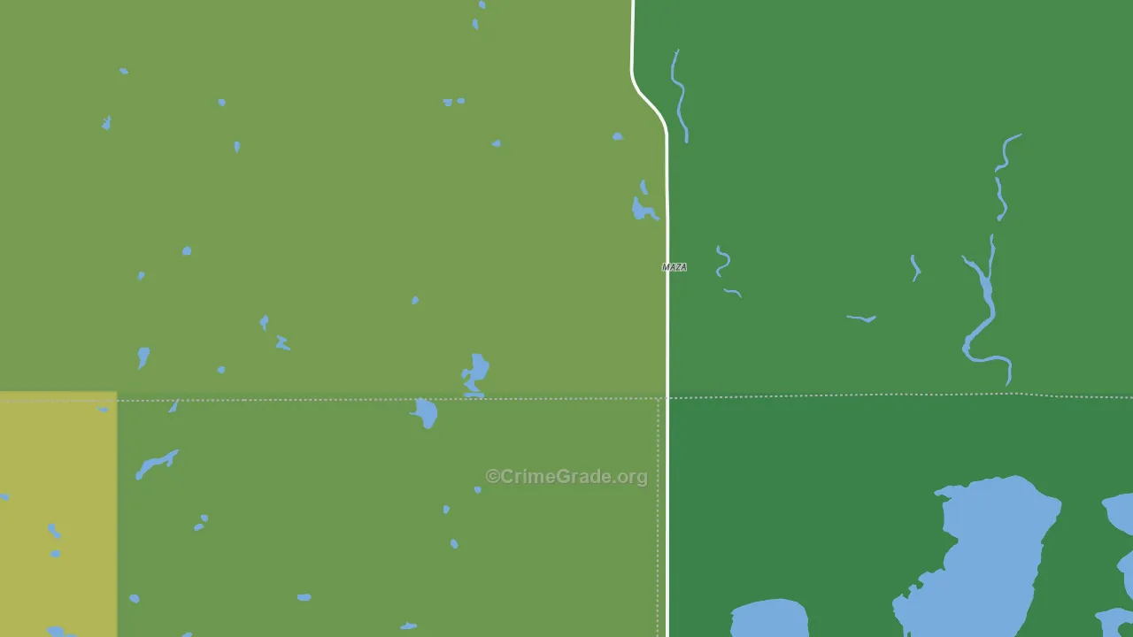 Maza, ND Map of Vehicle Theft Rates