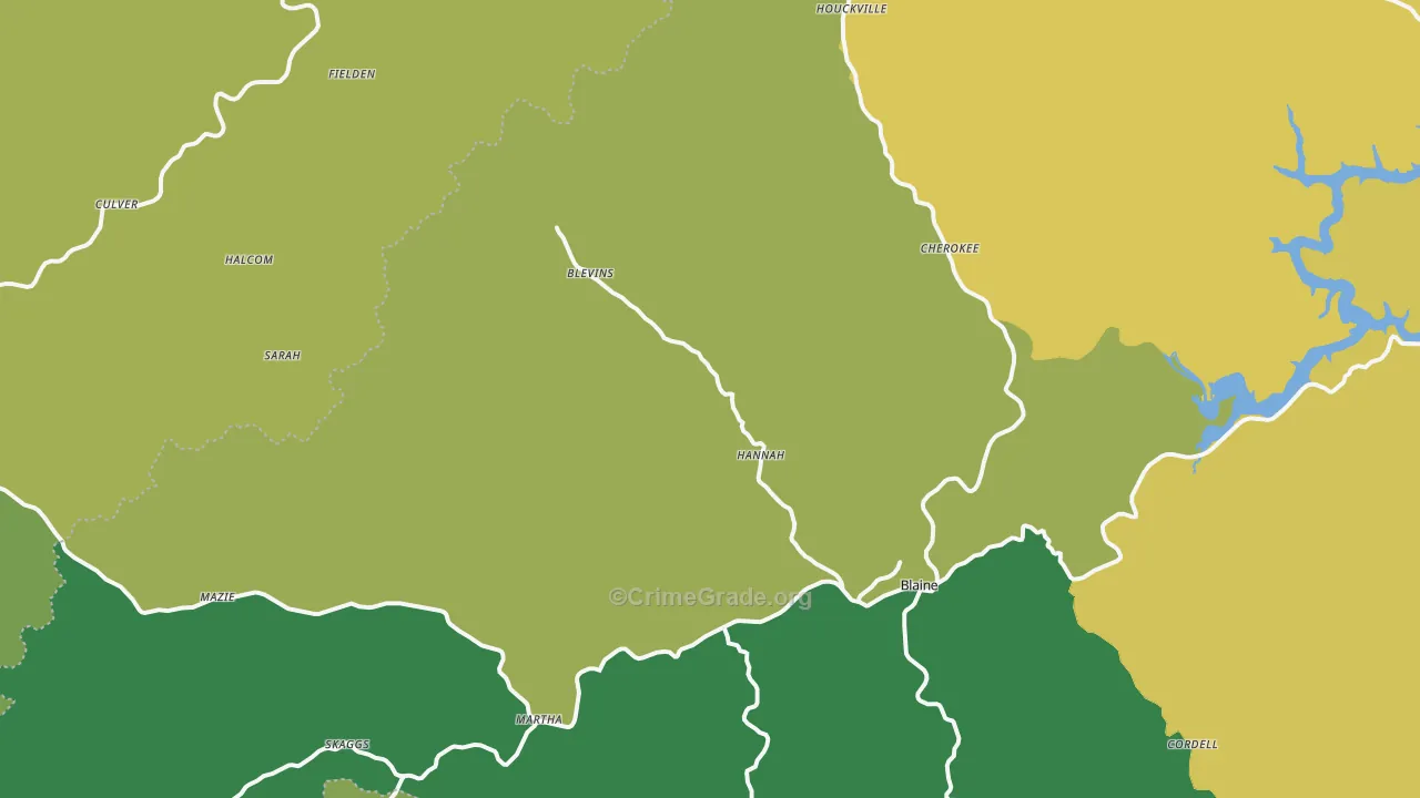 Mazie, KY Map of Vehicle Theft Rates