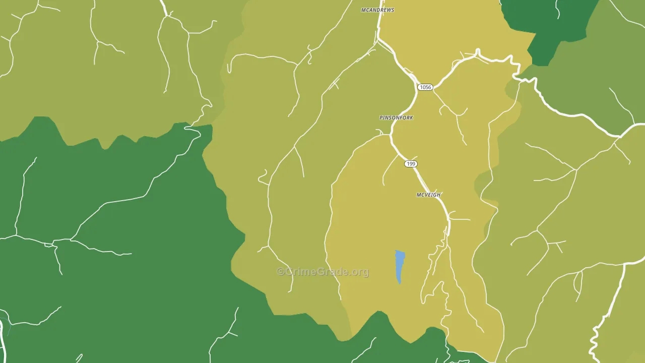 Mc Andrews, KY Map of Vehicle Theft Rates
