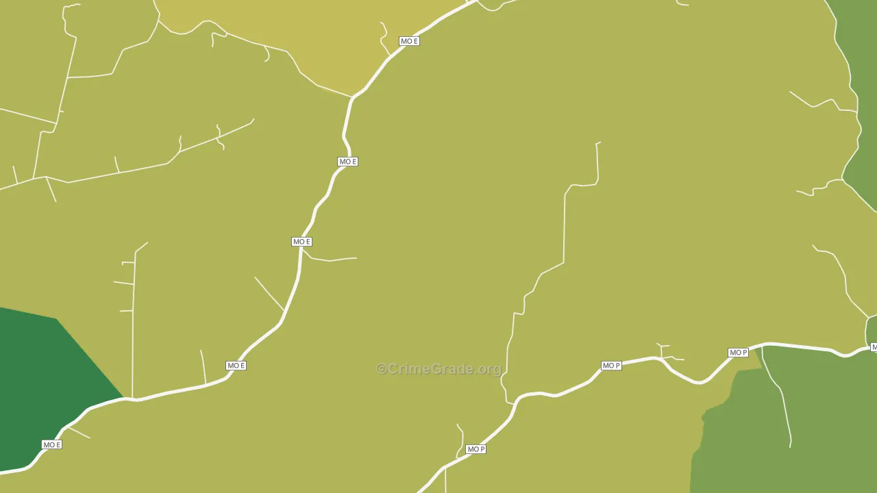 Mc Bride, MO Map of Vehicle Theft Rates