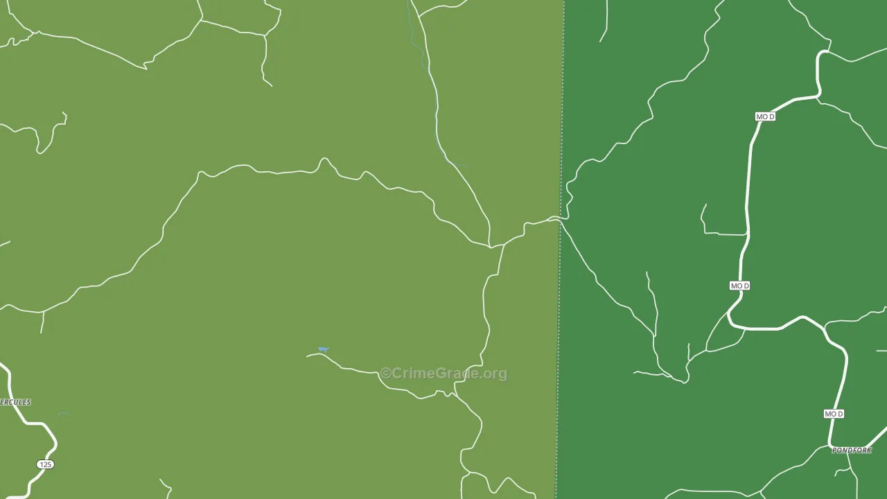 Mc Clurg, MO Map of Vehicle Theft Rates