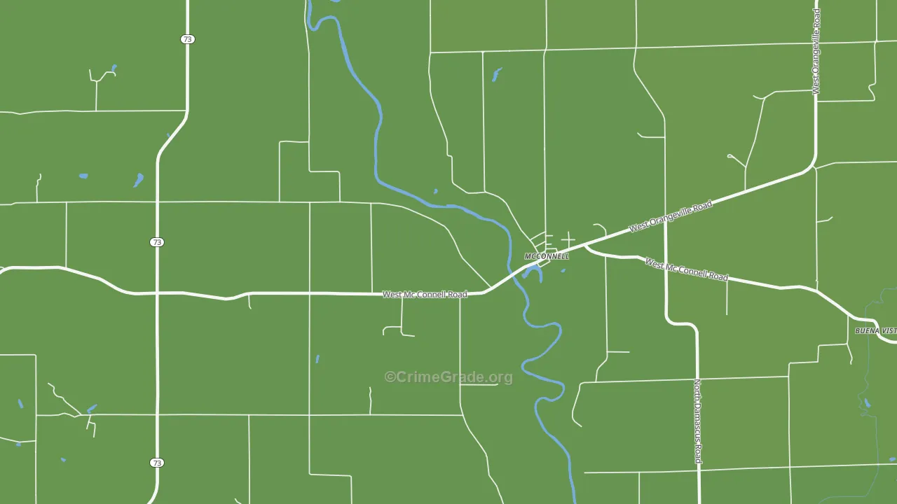 Mc Connell, IL Map of Vehicle Theft Rates