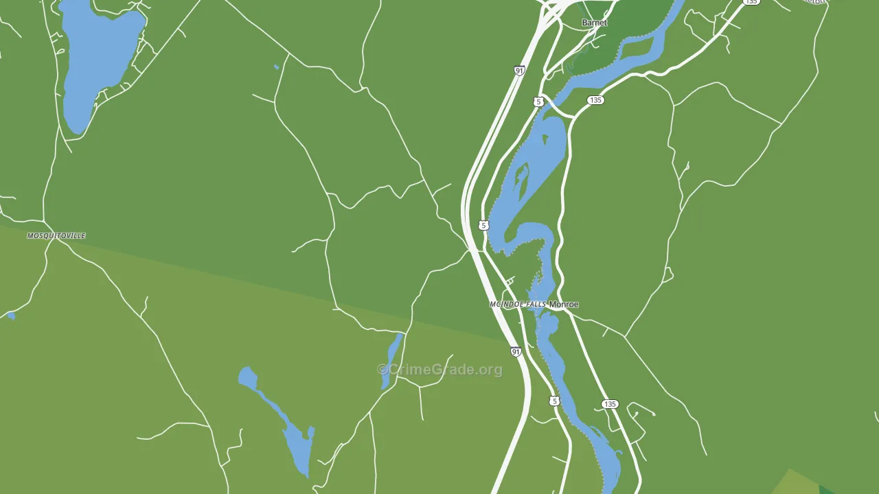 Mc Indoe Falls, VT Map of Vehicle Theft Rates