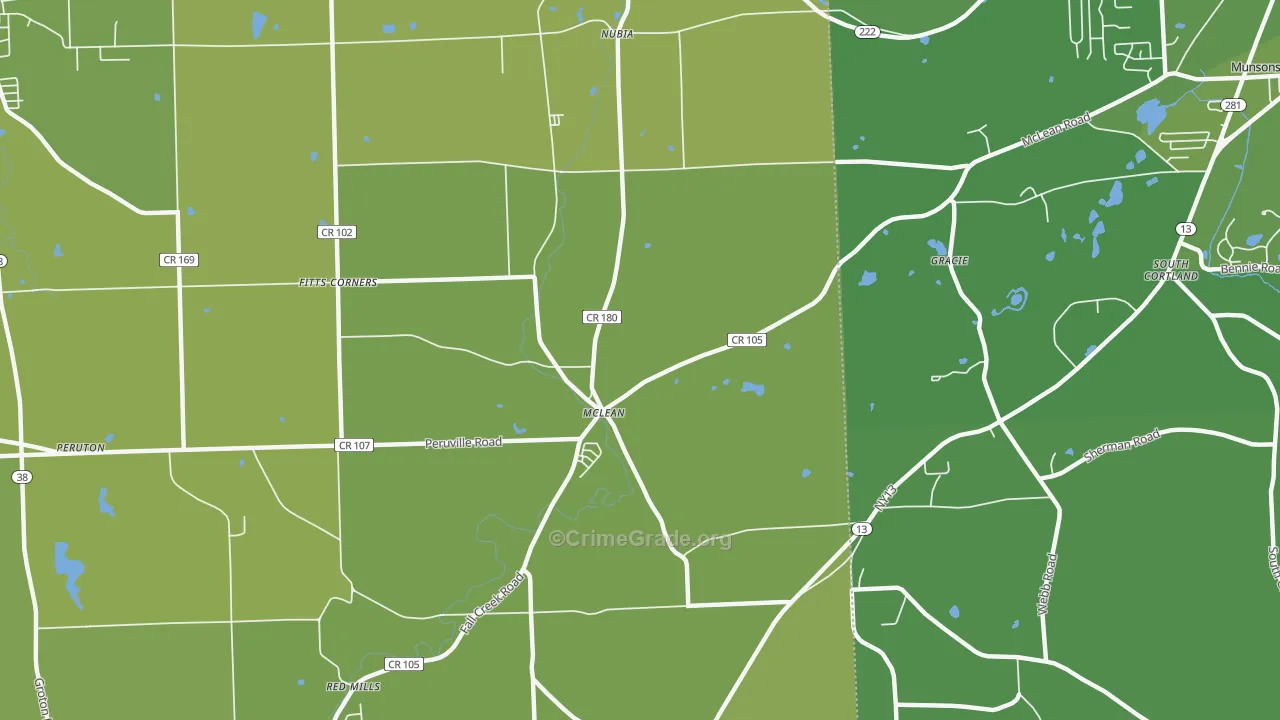 Mc Lean, NY Map of Vehicle Theft Rates