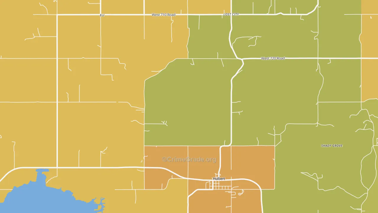 McBride, OK Map of Vehicle Theft Rates