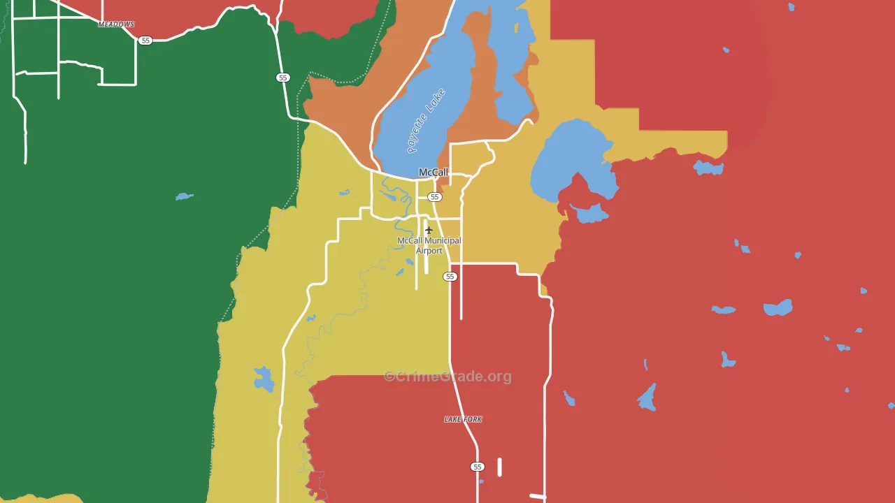 McCall, ID Map of Vehicle Theft Rates