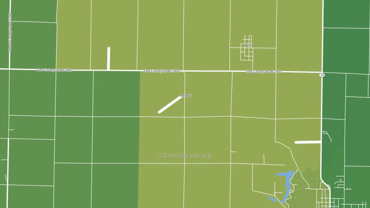 McCall, IL Map of Vehicle Theft Rates