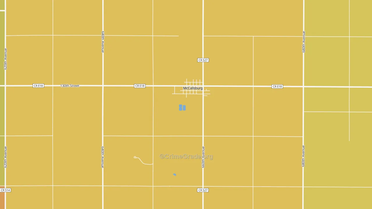 McCallsburg, IA Map of Vehicle Theft Rates