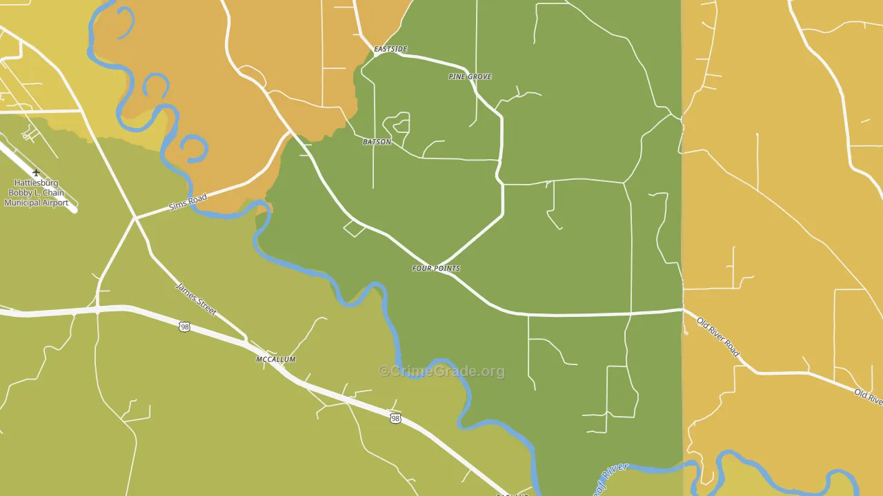 McCallum, MS Map of Vehicle Theft Rates