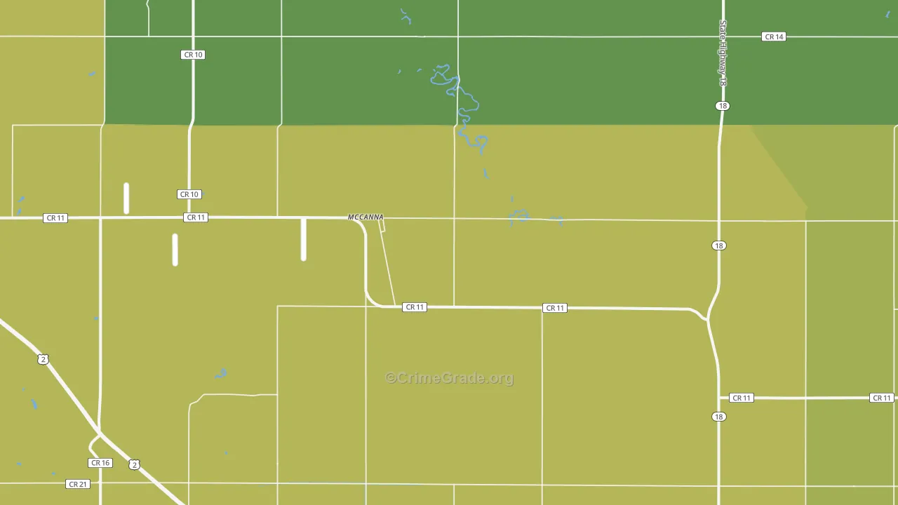 McCanna, ND Map of Vehicle Theft Rates