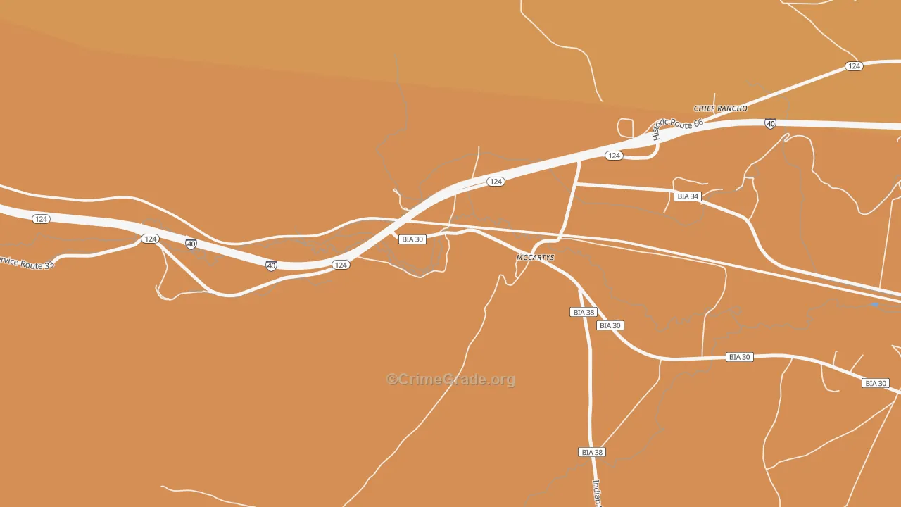 McCartys Village, NM Map of Vehicle Theft Rates