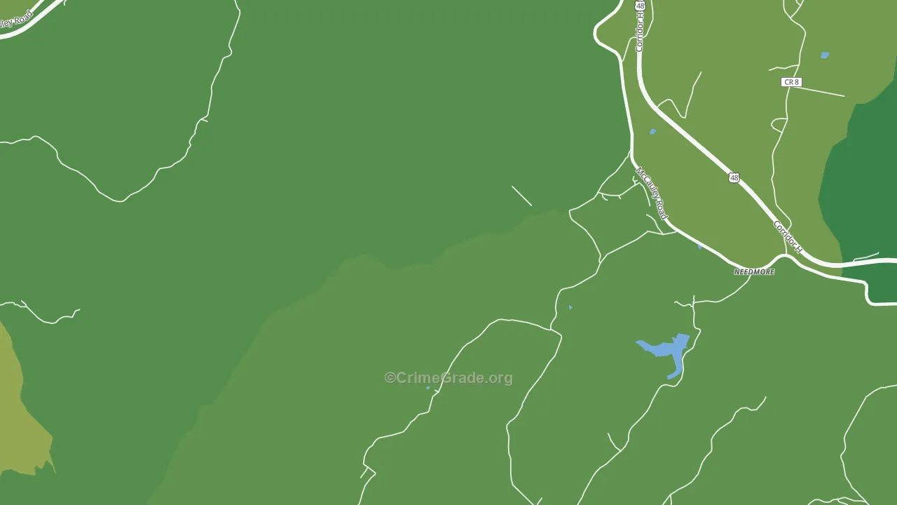 McCauley, WV Map of Vehicle Theft Rates