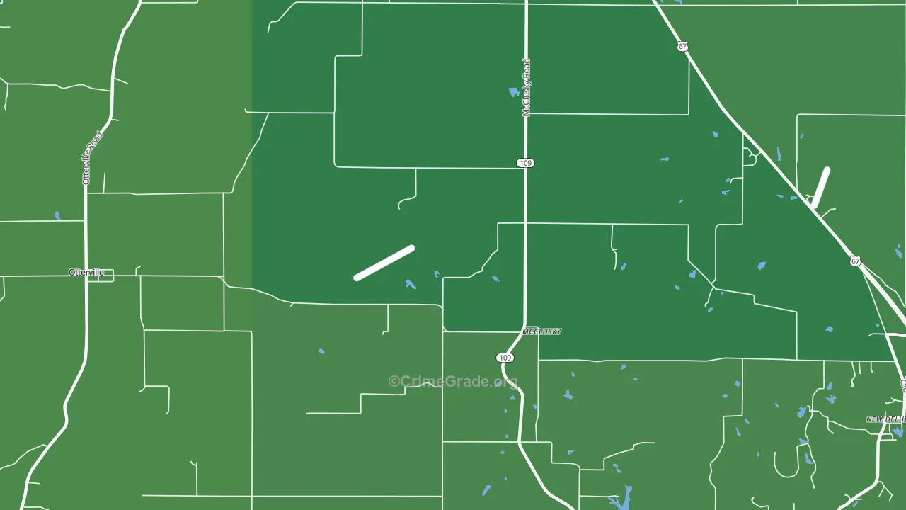 McClusky, IL Map of Vehicle Theft Rates